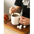 thumbnail image 3 of Juego de 4 tazas de café de cerámica, tazas de té y café acanaladas con asa, taza grande de porcelana para Americano, latte, capuchino, chocolate caliente, blanco, 3 of 4