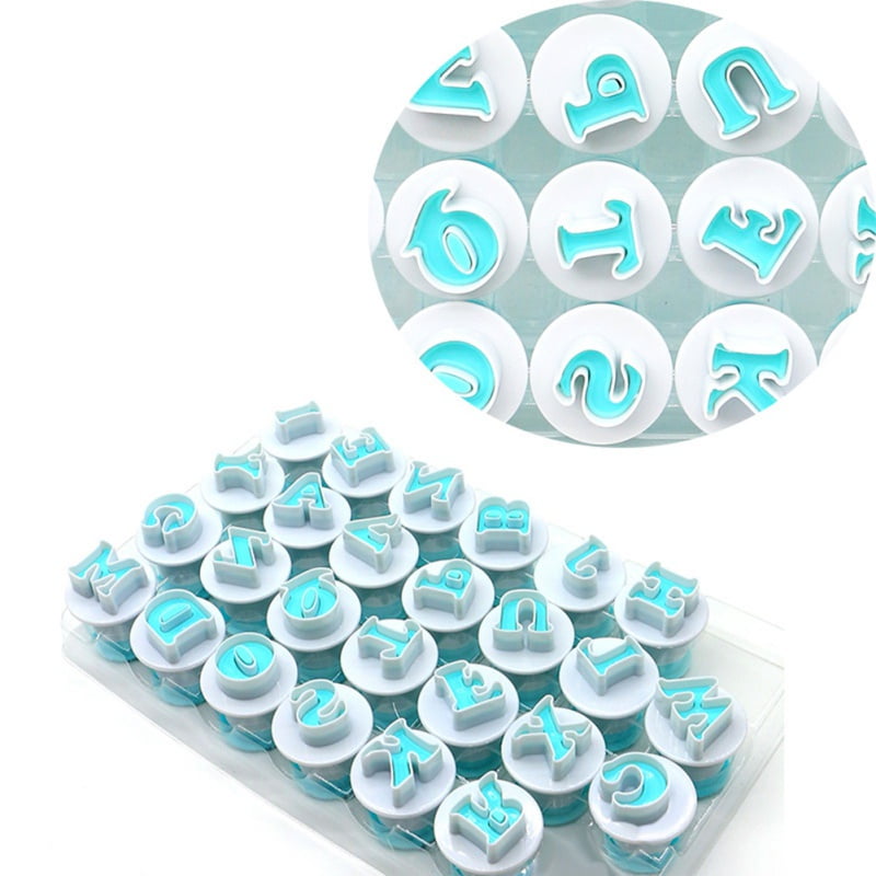Alphabet Letter& Number Fondant Cookie Cutter Mold Chocolate Cake Embosser Mould 
