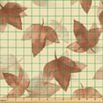 thumbnail image 2 of Ambesonne Falling Leaves Fabric by the Yard Upholstery, Romantic Leafy Art, 10 Yards, Cream Pale Maroon, 2 of 5