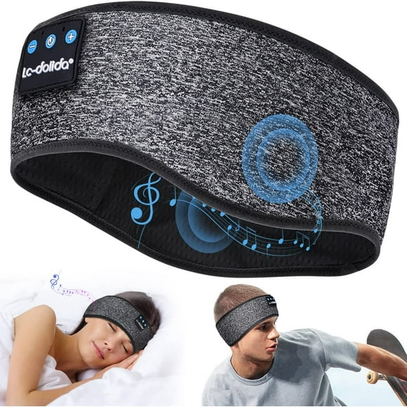 Elobara Écouteurs de Sommeil Bandeau de Sport Bluetooth Bandeau de Musique Sans Fil Casque de Sommeil Mains Libres