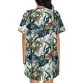 thumbnail image 3 of Bixox Women's Hawaiian Style Printed Pajama Set 2 Piece Lounge Set Top and Shorts Soft Pajamas, Shorts with Pockets, 3 of 7