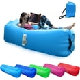 thumbnail image 1 of Inflatable Hammock, Portable Reclining Inflatable Sofa, Inflatable Recliner with Pillow for Camping, Vacation, Hiking, Beach, 1 of 5