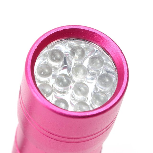 Lámpara Linterna de luz ultravioleta de mano Mini 12 LED Linterna Equipo de manicura (Rosa roja) JShteea Para estrenar