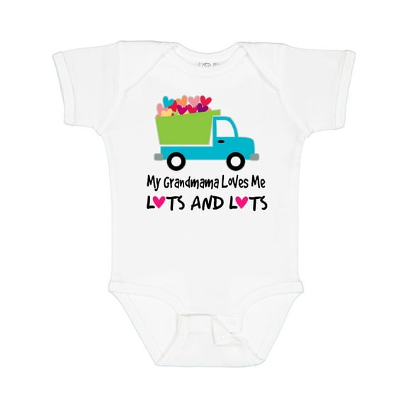 Inktastic Grandmama Loves Me Heart Truck Boys Baby Bodysuit