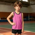 thumbnail image 6 of Boys Graphic Tees Breathable Solid Print Scoop Neck Sleeveless Tank Top for Sporty Wear Boys' Tops Tees Shirts Hot Pink 4 Years-5 Years, 6 of 6