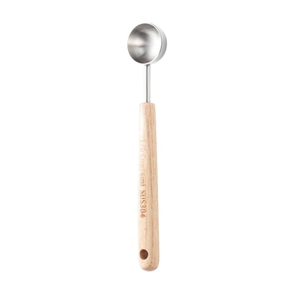 Bwiyojiz Kitchen & Dining Stainless Steel Wooden Handle Coffee Measuring Spoon Baking Auxiliary Seasoning, Gifts for Sister
