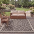 thumbnail image 5 of SAFAVIEH Courtyard Zavier Geometric Bordered Indoor/Outdoor Area Rug, 6'7" x 9'6", Black/Beige, 5 of 14