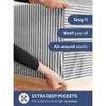 thumbnail image 2 of Sábana bajera ajustable CGK Unlimited Hotel Luxury King Grey Stripes, 2 of 7