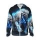thumbnail image 1 of Fotbe Futuristic Blue Light White Tiger Chaqueta con Protección Solar UPF 50+ para Hombre y Mujer, Camisa con Capucha y Bolsillos-3X-Large, 1 of 7