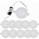 thumbnail image 1 of Ultra-Thin 3W Warm White LED Recessed Downlights, Pack of 10, Round Panel Ceiling Lights, 3000K, 1 of 5