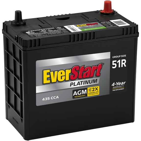 EverStart Platinum BOXED AGM Battery, Group Size 51R 12 Volt, 435 CCA