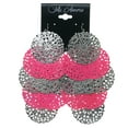 thumbnail image 2 of Large Multi-Tier Disc Dangle Earrings For Women Silver-Tone & Pink, 2 of 2
