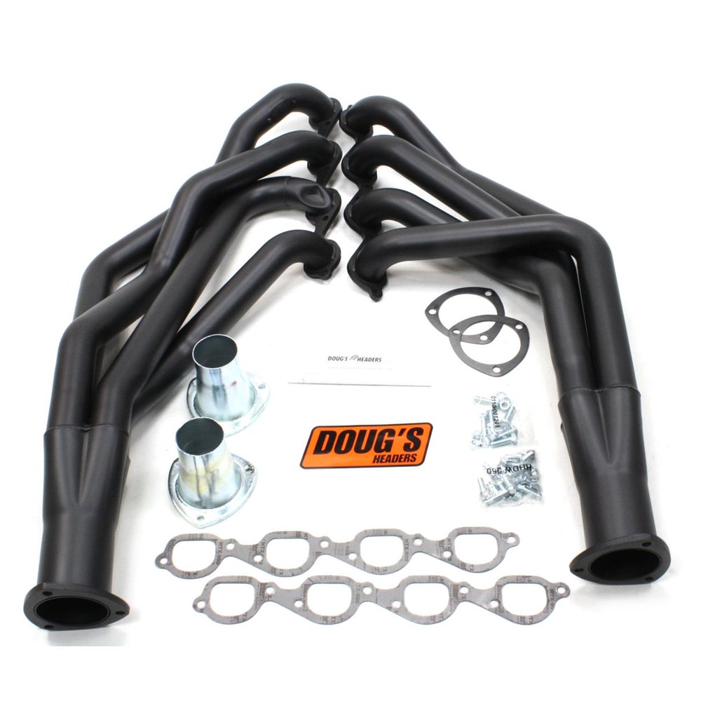 Doug's Headers D359B Full Length Header, 21/8 In, 5557 Chevy, Blk