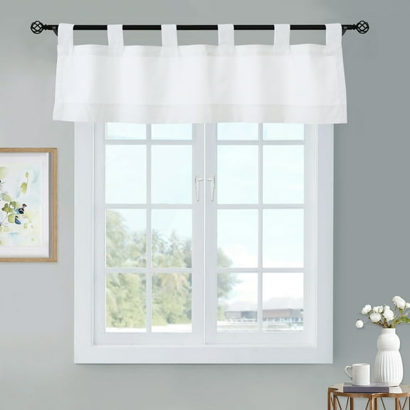 Winmate Insulated Cotton Tab Top Valance 40" x 15" in White