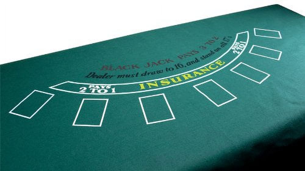 Brybelly Blackjack & Craps Green Casino Gaming Table Felt Layout, 36" x 72" - image 2 of 6