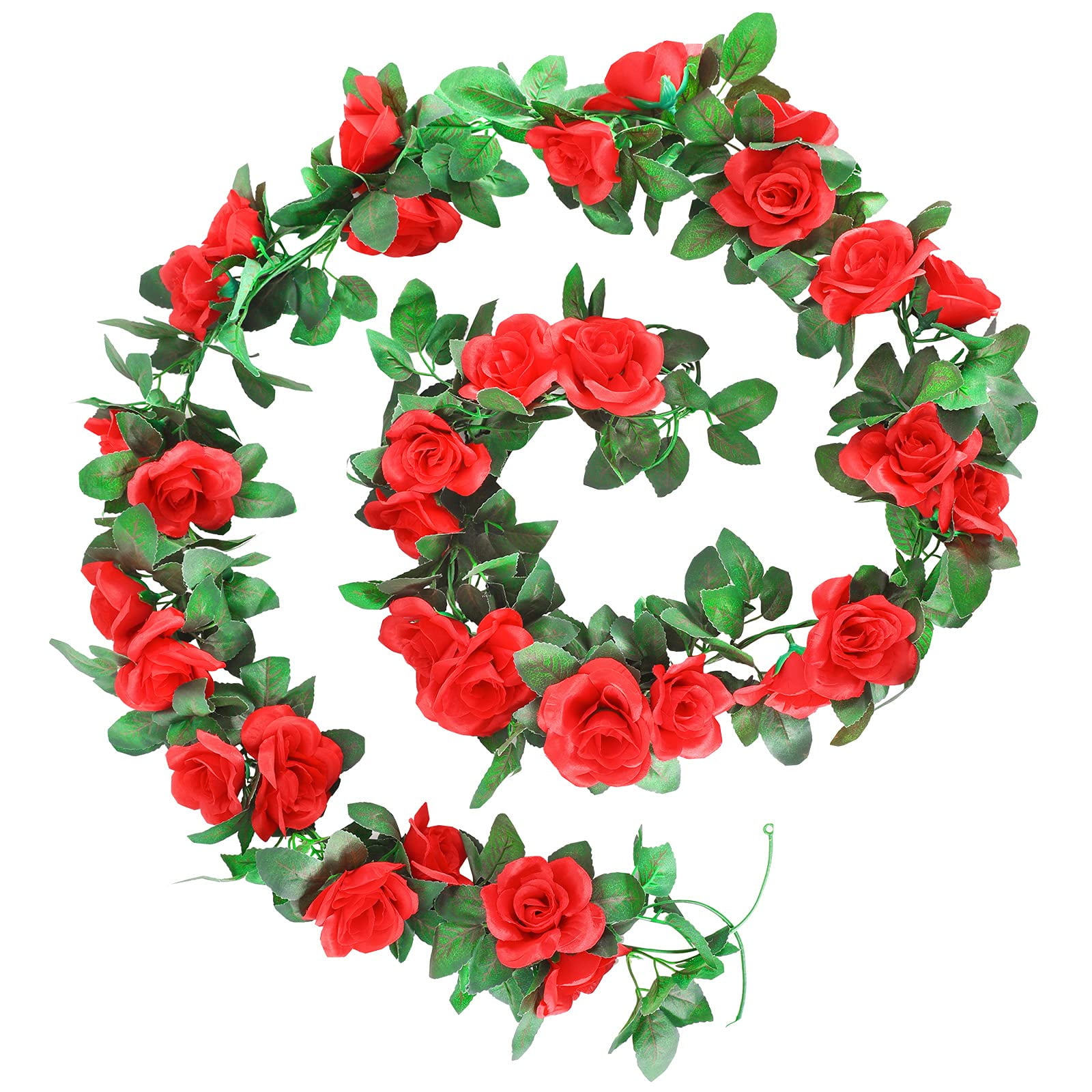 Bellaven Artificial Rose Garland 2 Pack 15 Ft Pink Fake Rose Vine