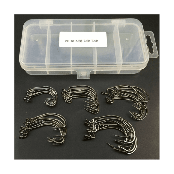 255Pcs Fishing Hooks High Carbon Steel Worm Senko Bait Jig Fish Hooks with Plastic Box