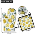 thumbnail image 6 of Lemon Kitchen Oven Mitt and Pot Holder Sets 4 Pcs for Baking, Cooking and Grilling, Heat Resistant Up To 392 °F, 6 of 7