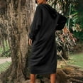 thumbnail image 3 of OVINYER Dress Fashion Women New Comfortable Solid Color Long Hooded Sweater Long Dress Trendy Chic Sundress, 3 of 5