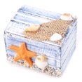 thumbnail image 2 of Joyero de Madera, Pequeño Estuche de Almacenamiento Portátil Con Estrella de Mar, Diseño de Océano de Estilo Mediterráneo, Hermosa Decoración Para El Hogar O la Oficina, 2 of 7