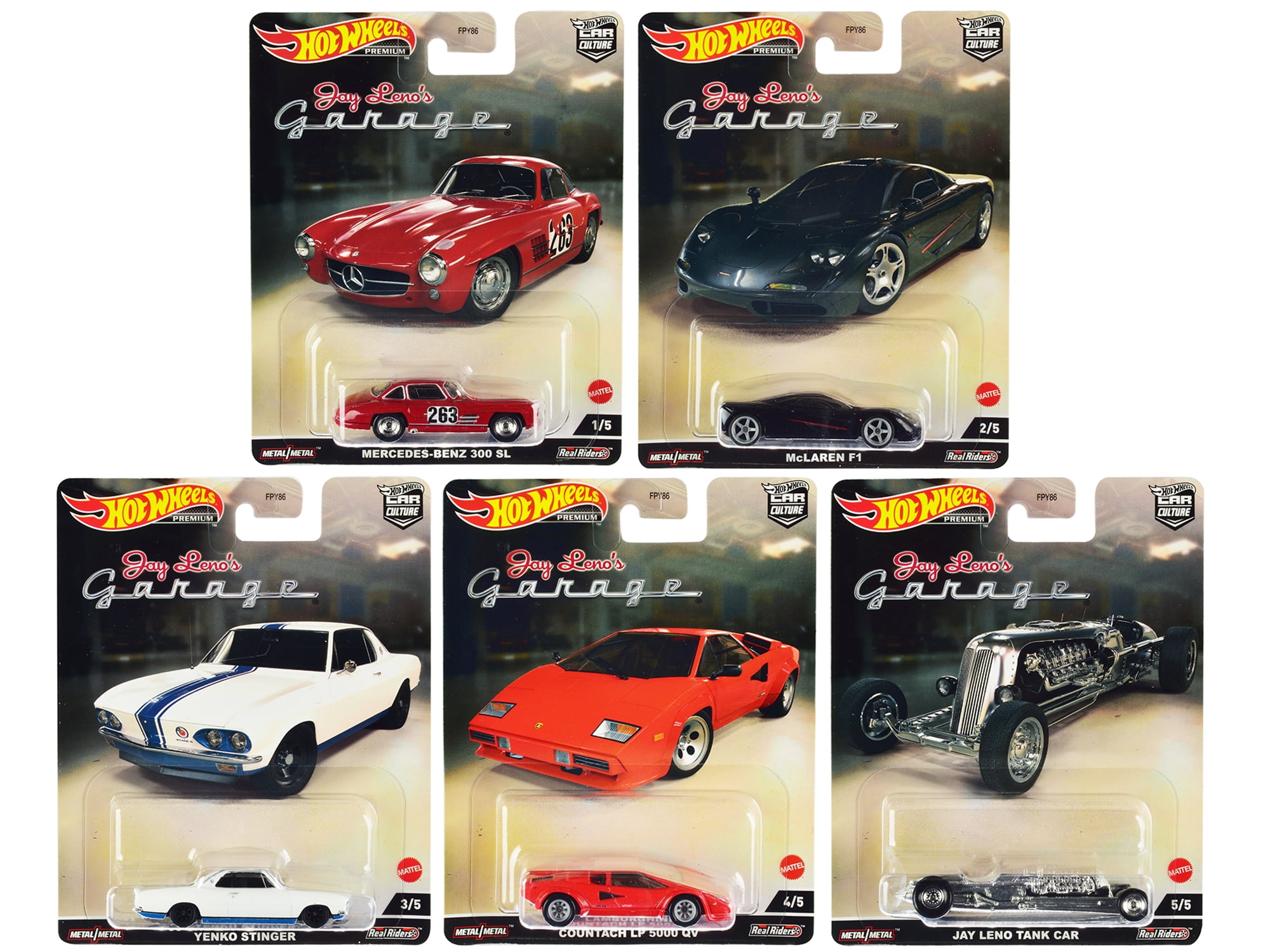 Hot Wheels Premium Car Silhouettes 2025 Set of 5, Skyline, Porsche