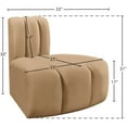 thumbnail image 3 of Meridian Furniture Arc Camel Velvet Reverse Corner, 3 of 9