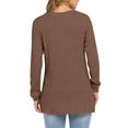 thumbnail image 4 of Kaondbfi Long Sleeve Shirts for Women Casual Tops Loose Fit Rib Knit Lightweight Long Pullover Crew Neck Blouse, 4 of 8