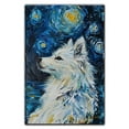 thumbnail image 3 of Dog Canvas Art Decor Creative Dog Picture for Wall Decor Van Gogh Starry Night American Eskimo Dog Poster Painting Prints for Living Room Pet Club, 3 of 6