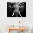 thumbnail image 2 of GOSMITH  - Black and White Elephant Canvas Wall Art Decor Animal Painting Prints Artwork for Living Room Office Decor Giclee Canvas Prints, 2 of 4