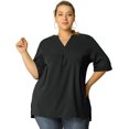 thumbnail image 1 of BluTalGrande Dobladillo Cuello V ManCorTúniCasual PaMujer Negro 1X, 1 of 6