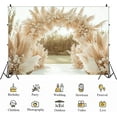 thumbnail image 5 of Boho Floral Archway Wedding Backdrop Bohemian Pampas Grass Bridal Shower Photography Background Boho Lawn Newborn Baby Shower Birthday Party Decorations Banner Photo Booth Props, 5 of 5