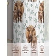 thumbnail image 6 of Brown Yak Sheer Curtains 54 Inch Length 2 Panels Set Window Treatments, Spring Green Ferns Leaves Country Animals Rod Pocket Semi Curtains for Living Room/Bedroom/Kitchen Décor, 104"W x 54"L, 6 of 7