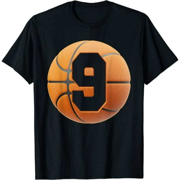 kids 9 year Old Birthday Tee Boys basketball 9th birthday T-Shirt