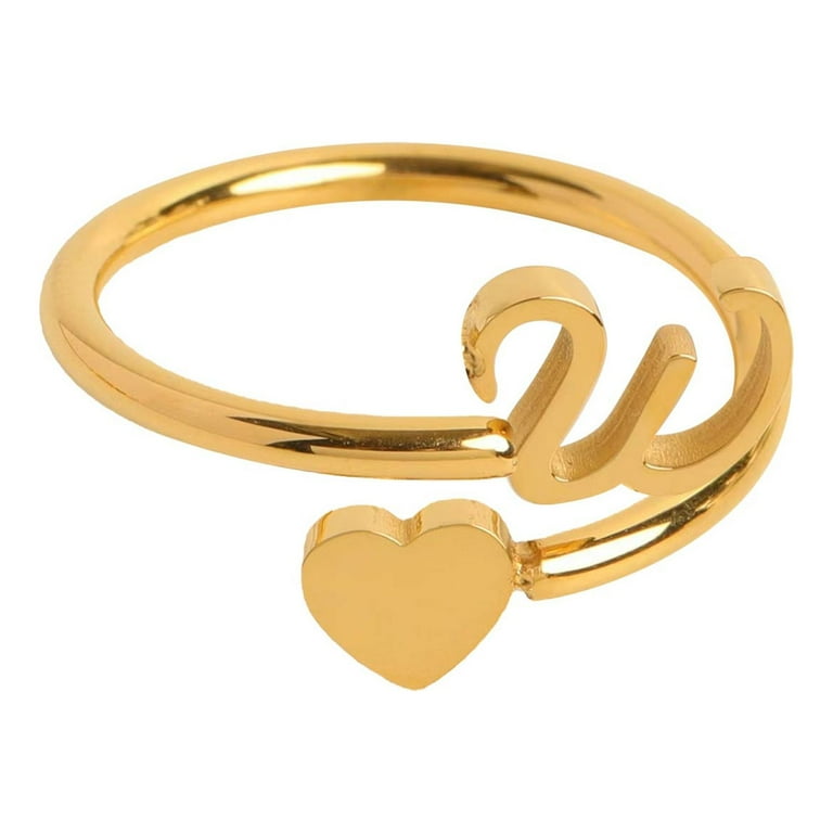 Women's initial cheap rings gold