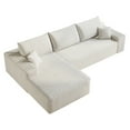 thumbnail image 6 of MAYEERTY 107" Cloud Sectional Couch White Plush Corduroy Fabric L-Shape Chaise Modern Modular Sofa with Deep Seat No Assembly Required for Living Room/Bedroom, 6 of 6