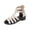 White, variant on Large Size Fish Mouth Leather Buckle Open Toe Back Zipper Casual Sandals Summer Sandals for Women Black 39