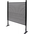 thumbnail image 4 of Outdoor Freestanding Privacy Screens, 35.4" W x 47" H Metal Slatted Decorative Panels with Stand, Brown Backyard Privacy Panels for Garden Patio, 4 of 15