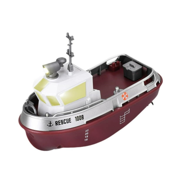 Barco de control remoto recargable para niños Perfecl motor doble juguete de bañera rojo
