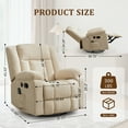 thumbnail image 2 of YSICK Swivel Rocker Recliner Chair with USB Ports Chenille for Living Room,Khaki, 2 of 7