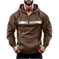 thumbnail image 6 of CQONEPT Men's Hi Vis Sweatshirts Tactical 1/4 Zip Pullover Tops Drawstring Winter Clothes with Pockets Brown XL, 6 of 6