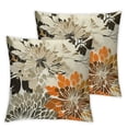 thumbnail image 2 of Acheng Brown and Orange Gray Dahlia Floral Pillow Covers Outdoor Modern Coffee White Grey Flower Throw Pillows Cover Summer Fall Autumn Decorative Cushion Case for Couch Bed Decor,Set of 2 White, 2 of 6