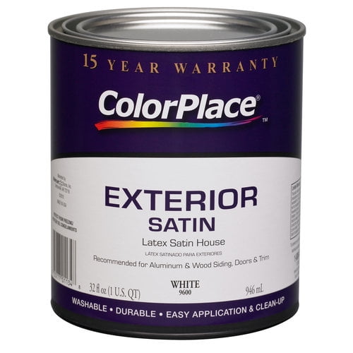 Colorplace Cp White Satin Exterior Paint Qt