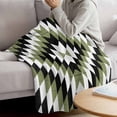 thumbnail image 3 of Green Aztec Blanket Soft Cozy Warm Throw Blanket for Couch, Plush Fuzzy Flannel Fleece Blankets for Sofa, Black White Southwest Retro Geometric Bed Blankets Lightweight Gifts for Women, 50"x60", 3 of 9