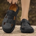 thumbnail image 5 of Mens Casual Sandals Closed Toe Leather Lightweight Sports Fisherman Shoes Summer Comfortable Outdoor Beach Shoes Black 11.5 US, 5 of 7