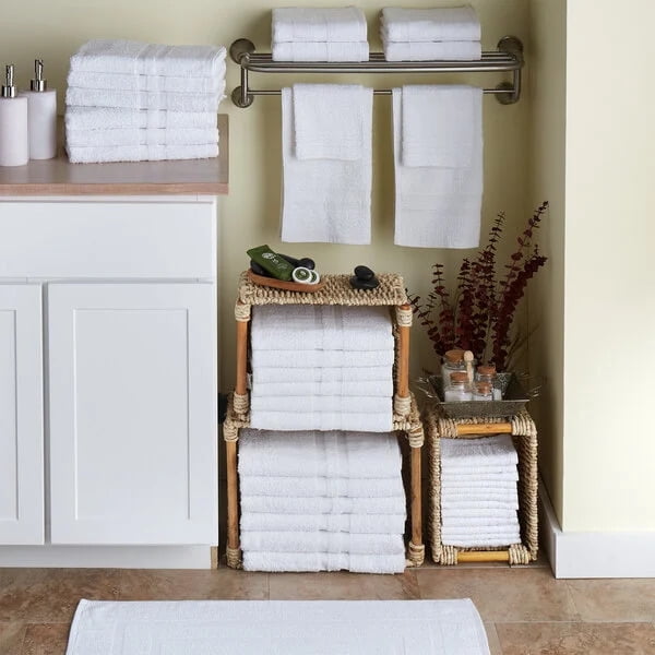 Textile Topia Premium Collection Bath Towel 24x50 – White Large Bath Towels for Spa, Salon, Gym, Hotel & Resort – 86% Cotton 14% Polyester – Super Soft, Thick & Highly Absorbent