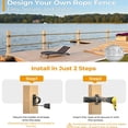 thumbnail image 4 of 5Pcs Rope Support Caps Cover Stainless Steel Brackets Black Ropes Clamps For Fencing Stair Deck Screw Securing Rope, 4 of 9