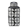 thumbnail image 6 of Square Jar Ceramic Vase with Lid for Home and Living Room Decor - Decorative Flower Vase for Bedroom, Office, and Dining Room - Accent Jar for House and Tabletop Styling - 18", White & Black, 6 of 13