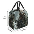 thumbnail image 2 of Yiaed Surreal Panda Warrior Print Insulated Lunch Bag Reusable Cute Tote Lunch Box, Leakproof Cooler Lunch Bags for Work Office Travel School Picnic, 2 of 5