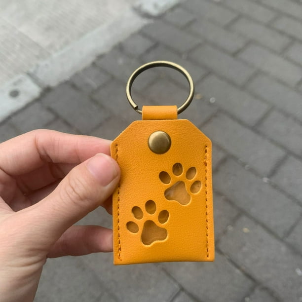 Llavero Conmemorativo de Pelo de Mascota - Bolsa de cuero para guardar pelo de mascotas, diseño de garras, llavero para llaves y bolsas, regalo para pérdida de mascotas para dueños de perros y gatos