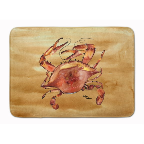 Cooked Crab Sandy Beach Machine Washable Memory Foam Mat
